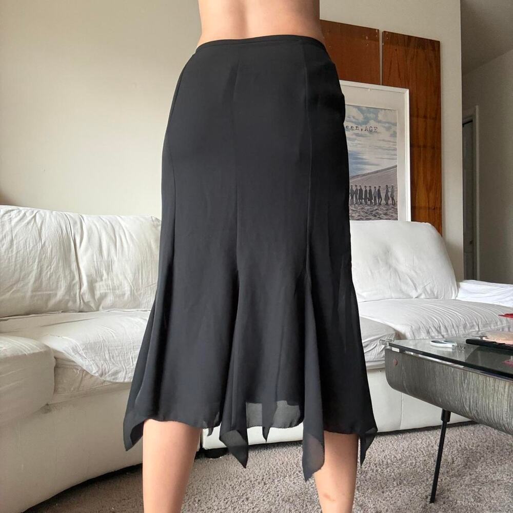 Black midi skirt with sheer - Picture 2 of 4